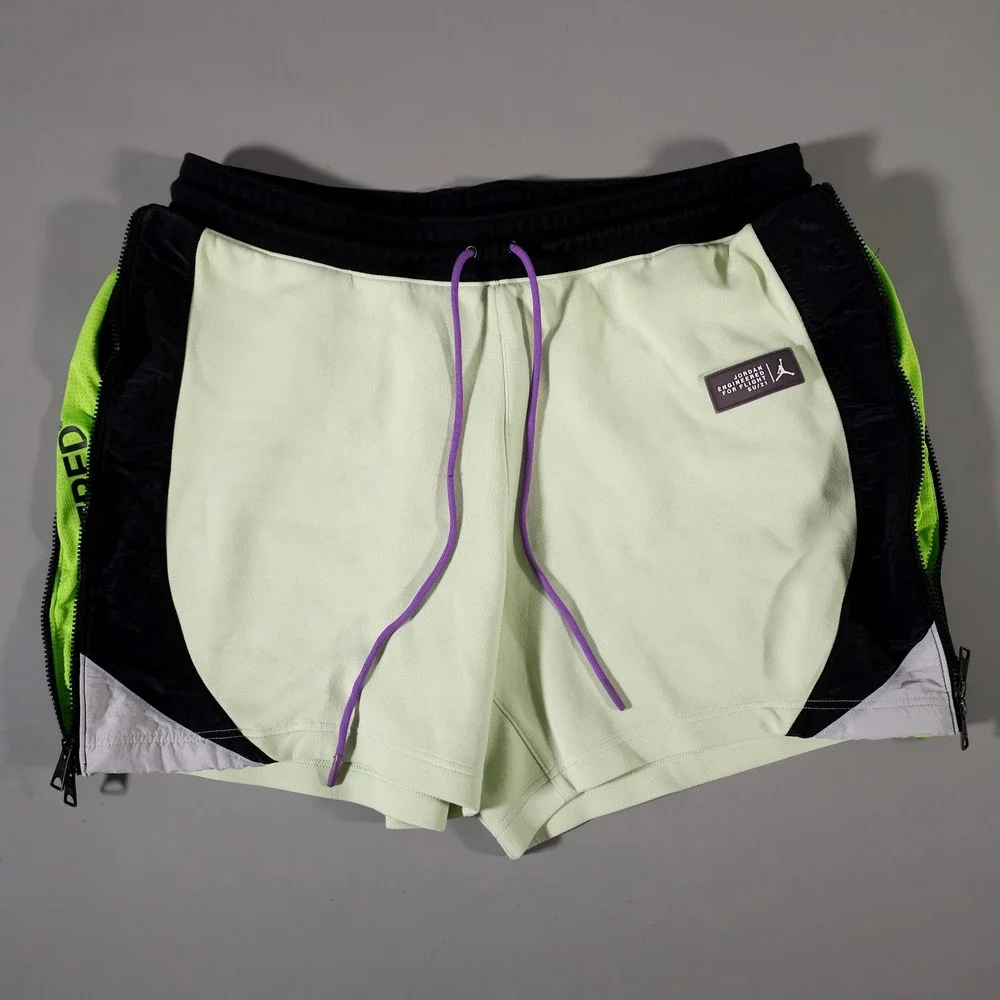 Jordan Engineered Shorts Mens XXL‎ Green Black Zipper Mesh CZ4822-383